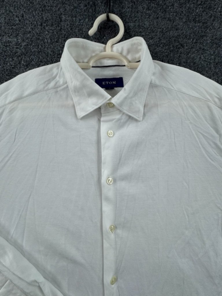 Eton Mesh Cotton Xl Romania White Button Up Elegant Business Shirt Premium Men